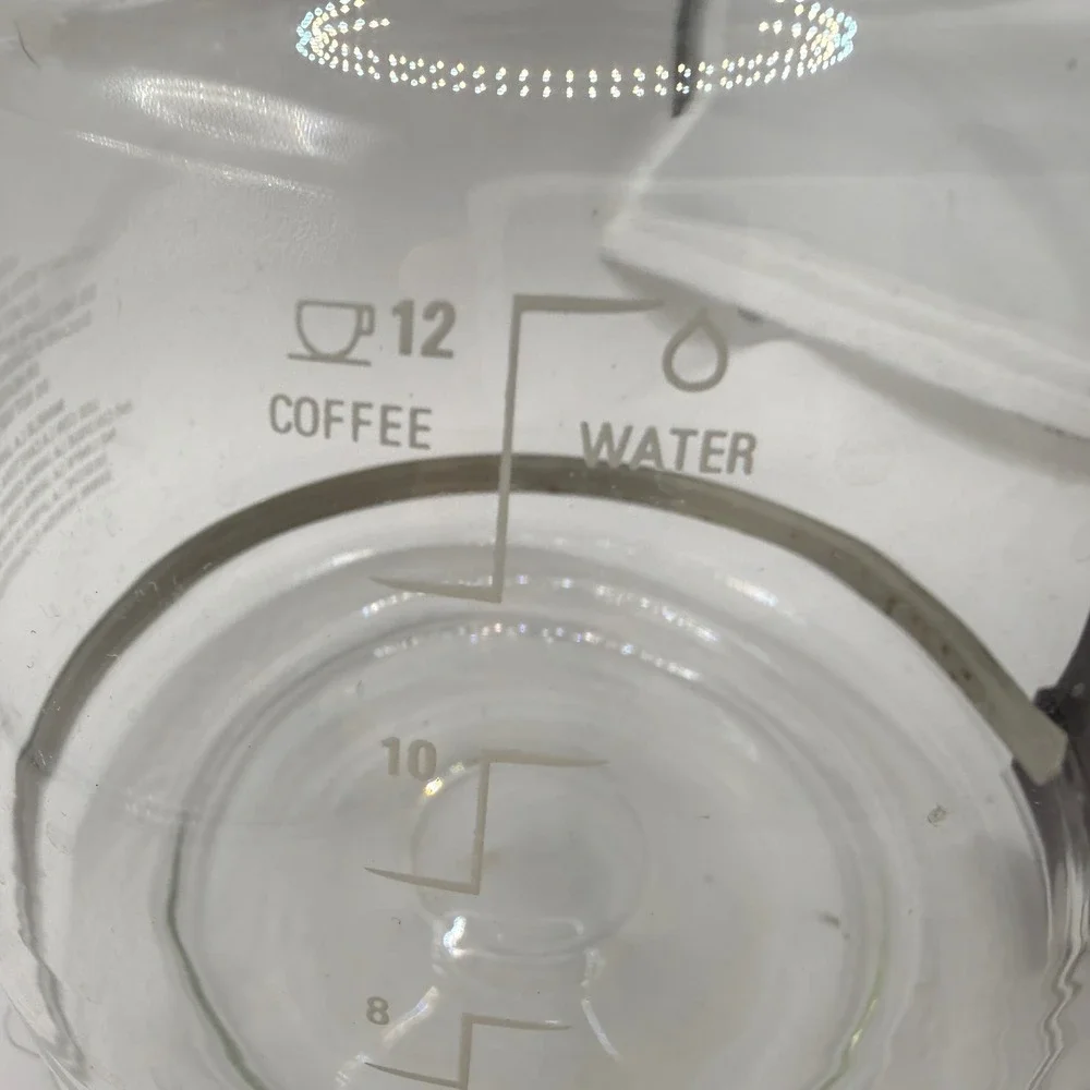 Black‎ and Decker 12 Cup Replacement Coffee Carafe Glass Pot Black Handle Clear
